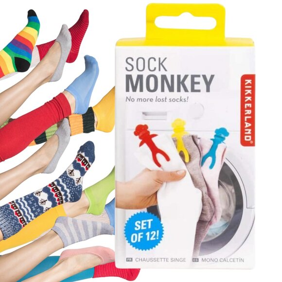 NEW Sock 🐒Monkey🐒 Clips for laundry- 12 count - Picture 2 of 11